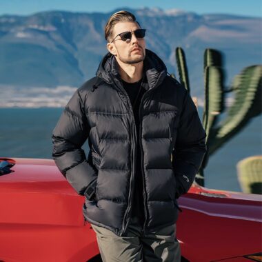 Winter color block fashion warm men’s puffer jackets