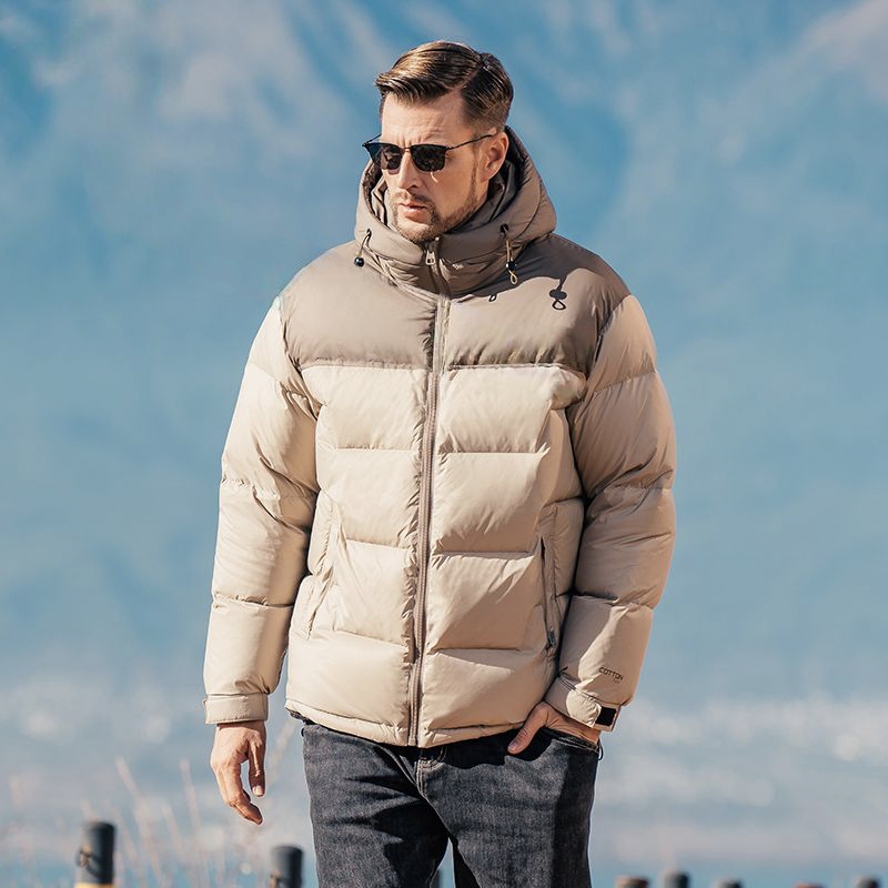 Winter color block fashion warm men’s puffer jackets