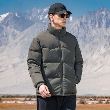 Winter fashion color block warm men’s puffer jackets