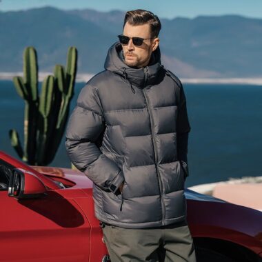 Winter color block fashion warm men’s puffer jackets