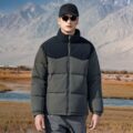 Winter fashion color block warm men’s puffer jackets