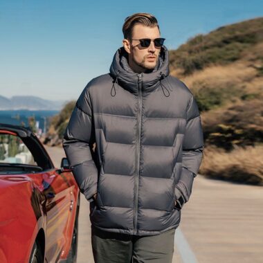 Winter color block fashion warm men’s puffer jackets