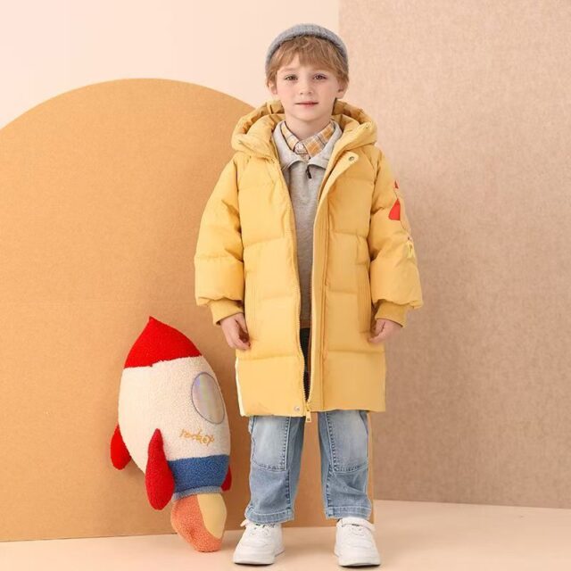 Loose fit thick winter cartoon kids puffer jacket